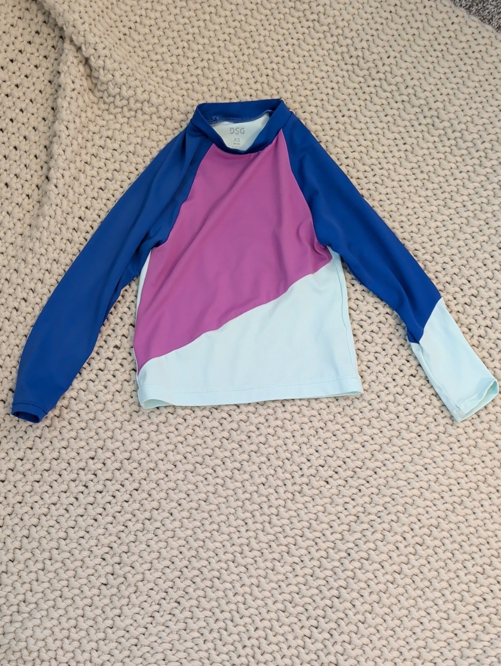 DSG Colorblock Long Sleeve Rash Guard - Royal Blue, Purple, Light Blue